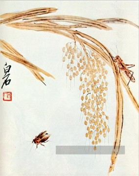  chinois - Qi Baishi fouet au riz et aux sauterelles